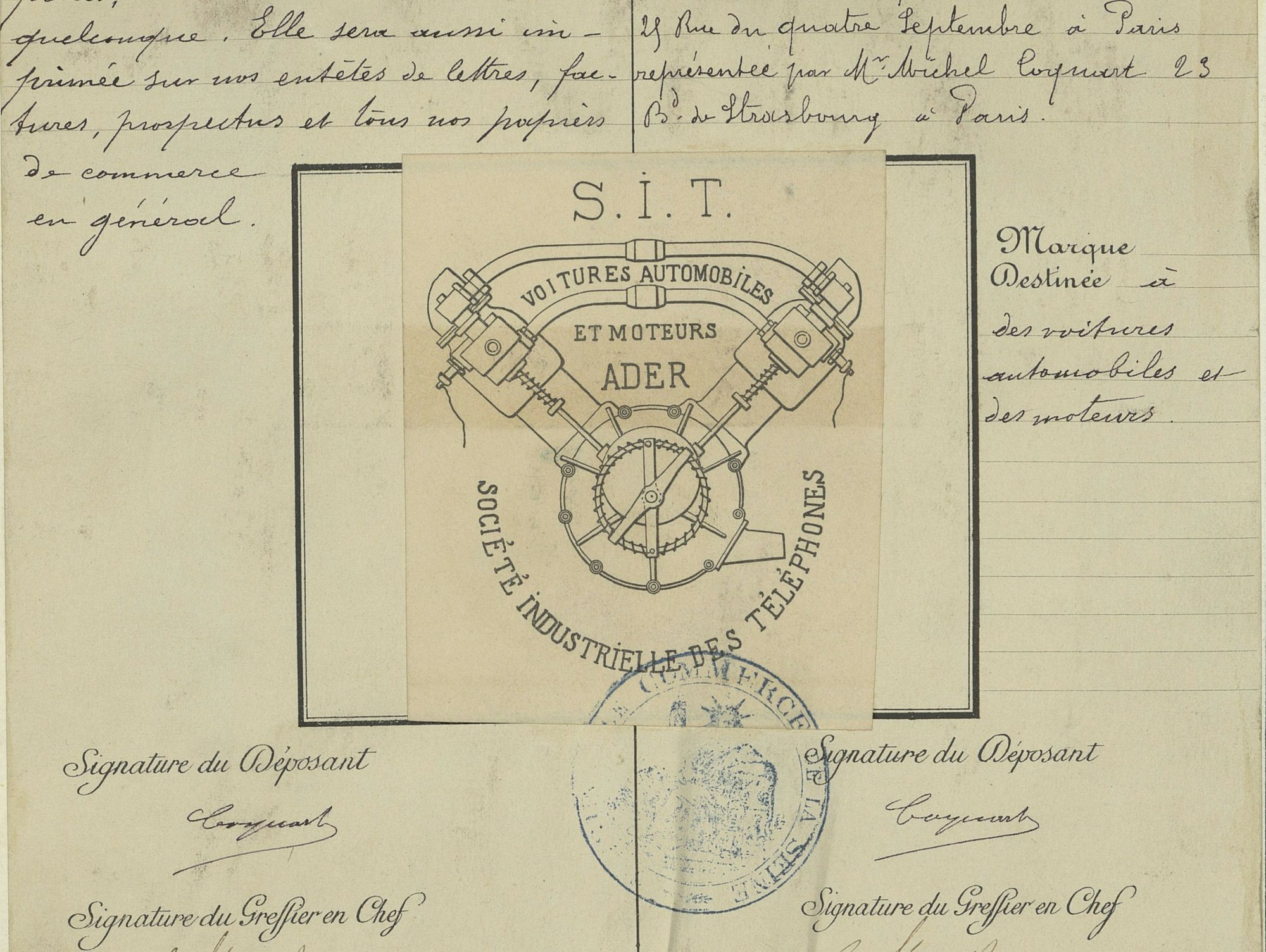 Trademark registered by Société Industrielle des Téléphones at the registry of the Commercial Court of Paris on 11/04/1900.